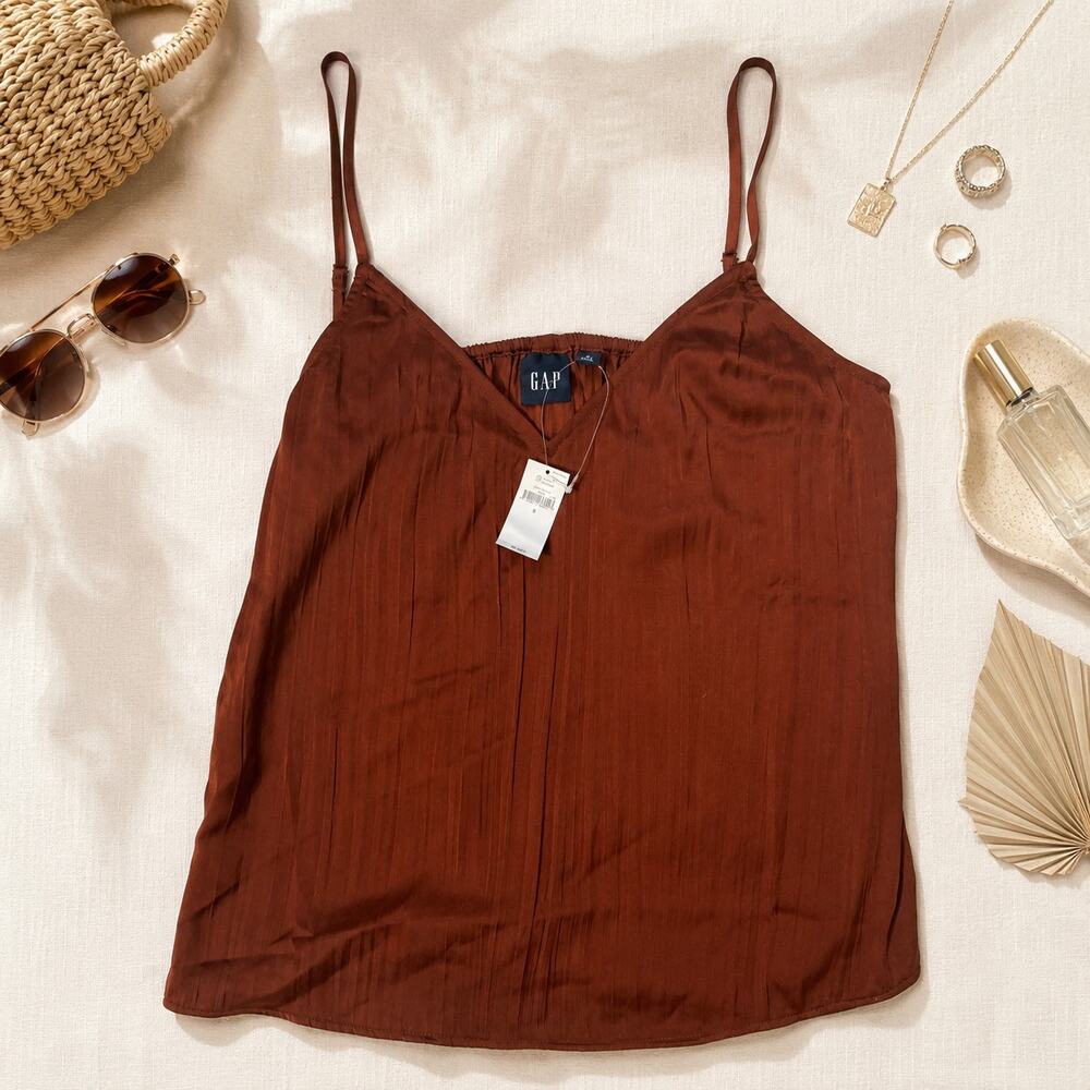 NWT Gap Pleated Satin Cami Tank